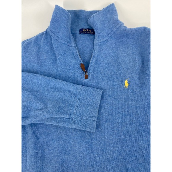 Polo Ralph Lauren Men's Blue Quarter Zip Light Blue Pullover Sweatshirt Size XL - Picture 7 of 13